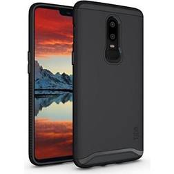 Tudia TUDIA Slim-Fit [Merge] Dual Layer Extreme Drop Protection/Rugged Phone Case for OnePlus 6 (Matte Black)